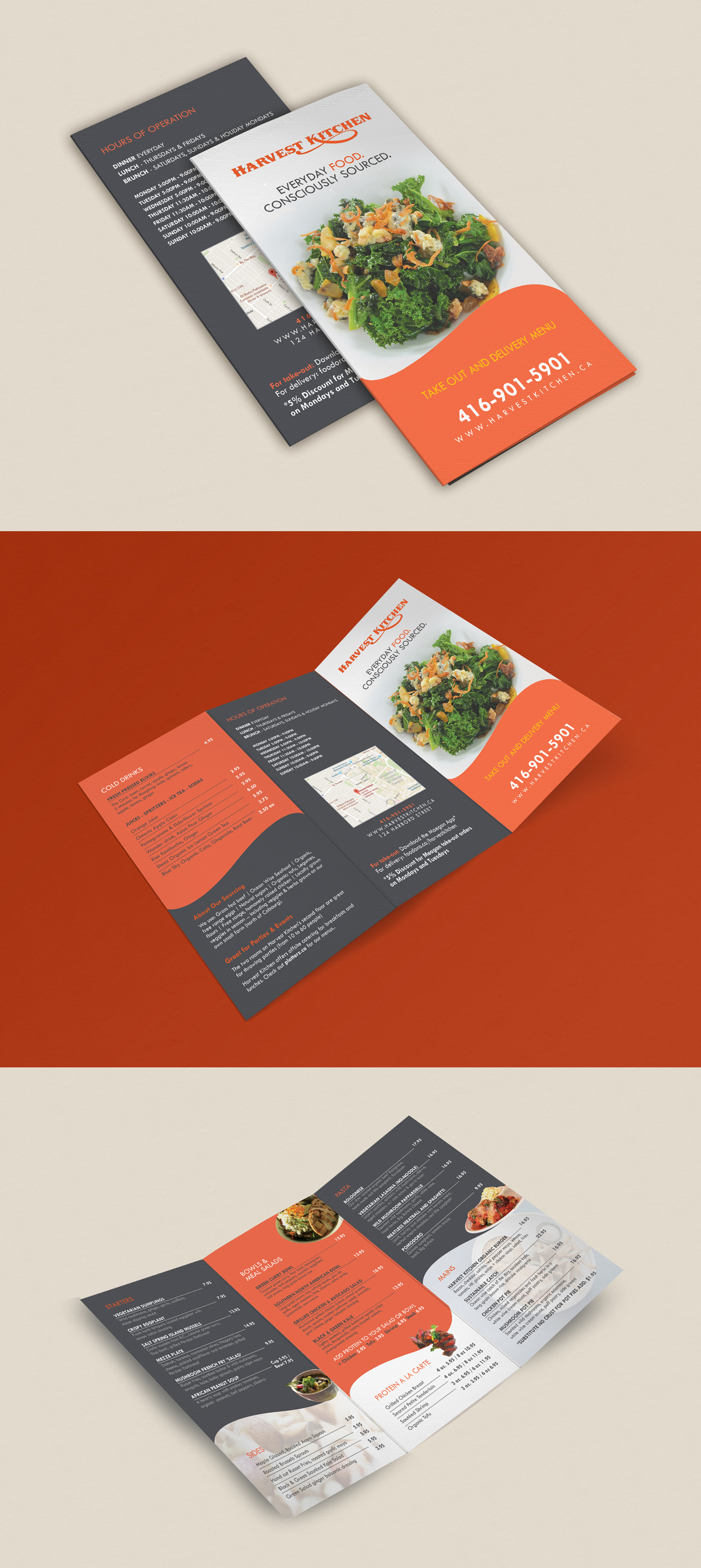 Harvest Kitchen | Tri-fold Brochure Design