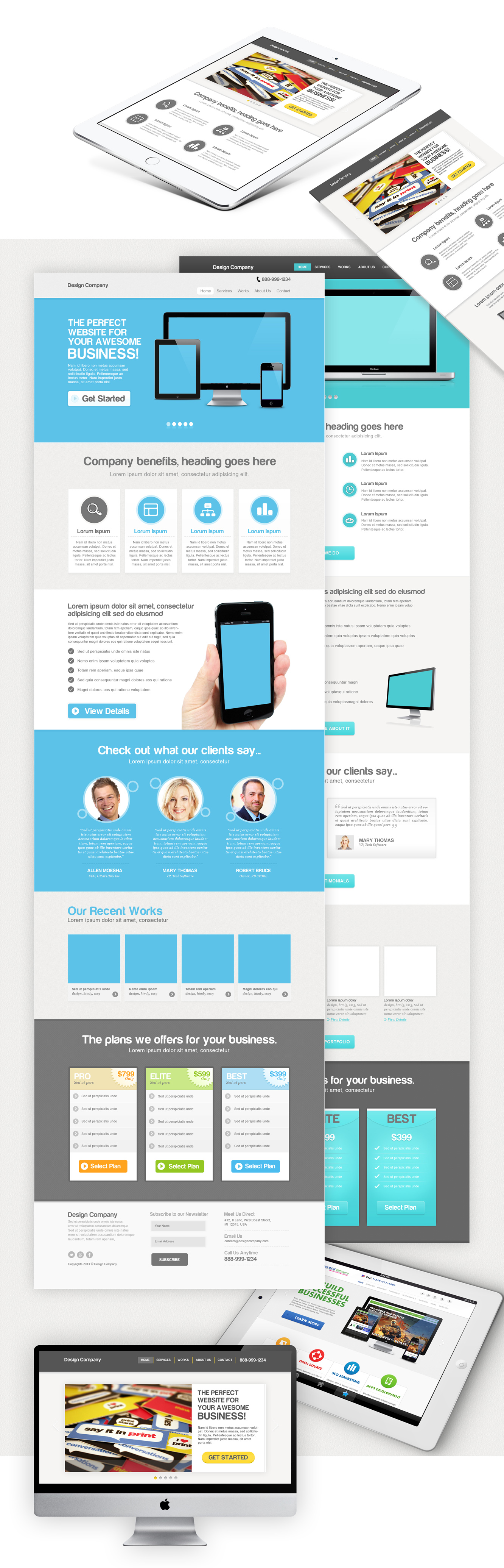 Website/Mobile Responsive PSD Designs