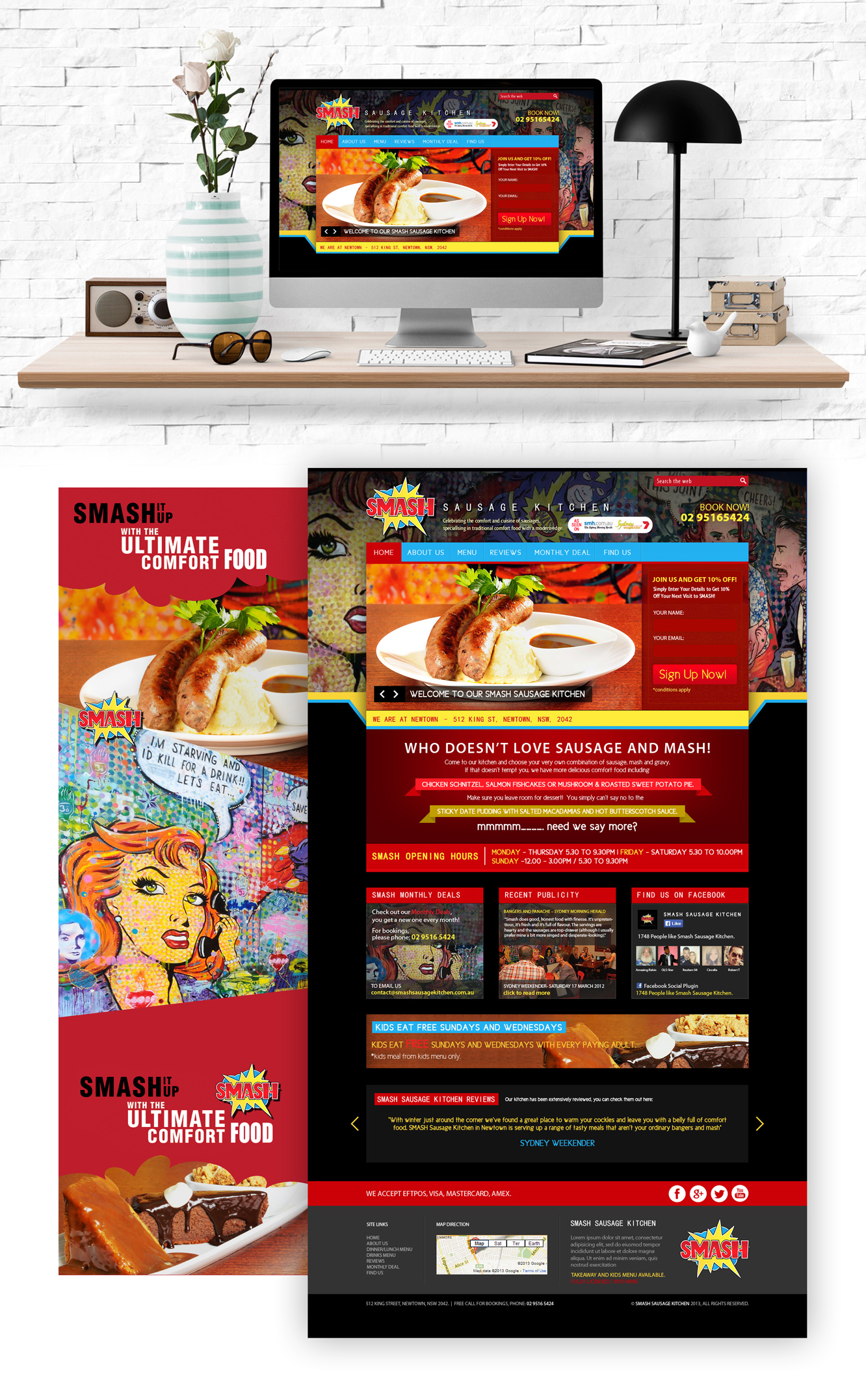 Smash Sausage Kitchen | Website Design | Flyer Design