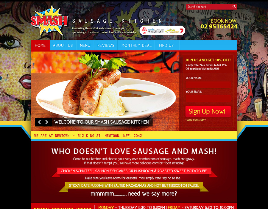 Smash Sausage Kitchen | Website Design | Flyer Design